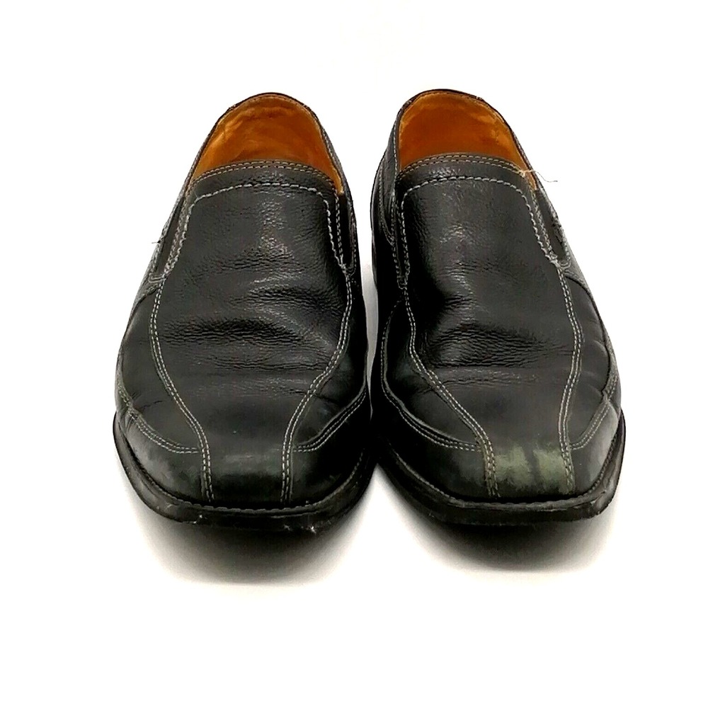 Sandro Shoes Mens Black 11.5 Leather Loafer Walking Comfort Elastic Gussets